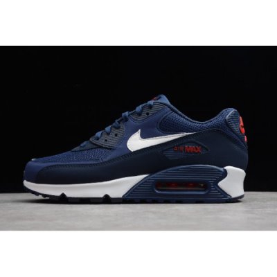 Nike Erkek Air Max 90 Essential Midnight Lacivert / Kırmızı Koşu Ayakkabısı Türkiye - CLRO34KY